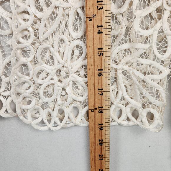 Soulmates Women's Silk Cream Lace Cardigan Women’s SZ M EUC - Picture 10 of 13